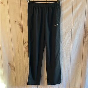 Nike Men's Black Dri-Fit Woven Training Pants Silver Logo XLT XL Tall Long EUC